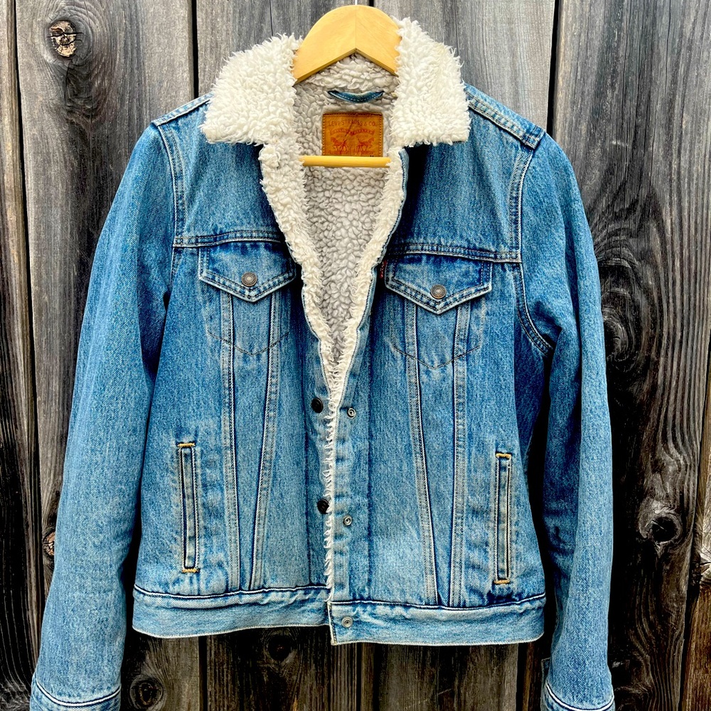 Levi’s Sherpa lined jean jacket.